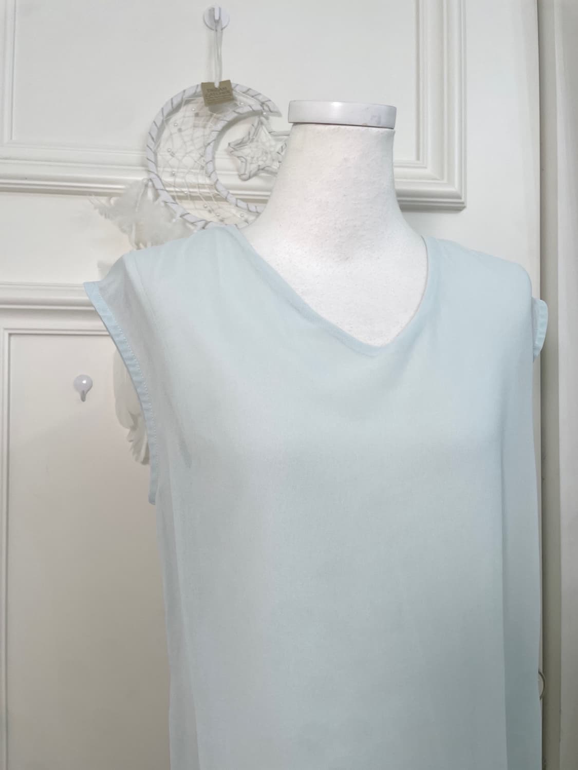 sheer mint sleeveless summer blouse 상품이미지6