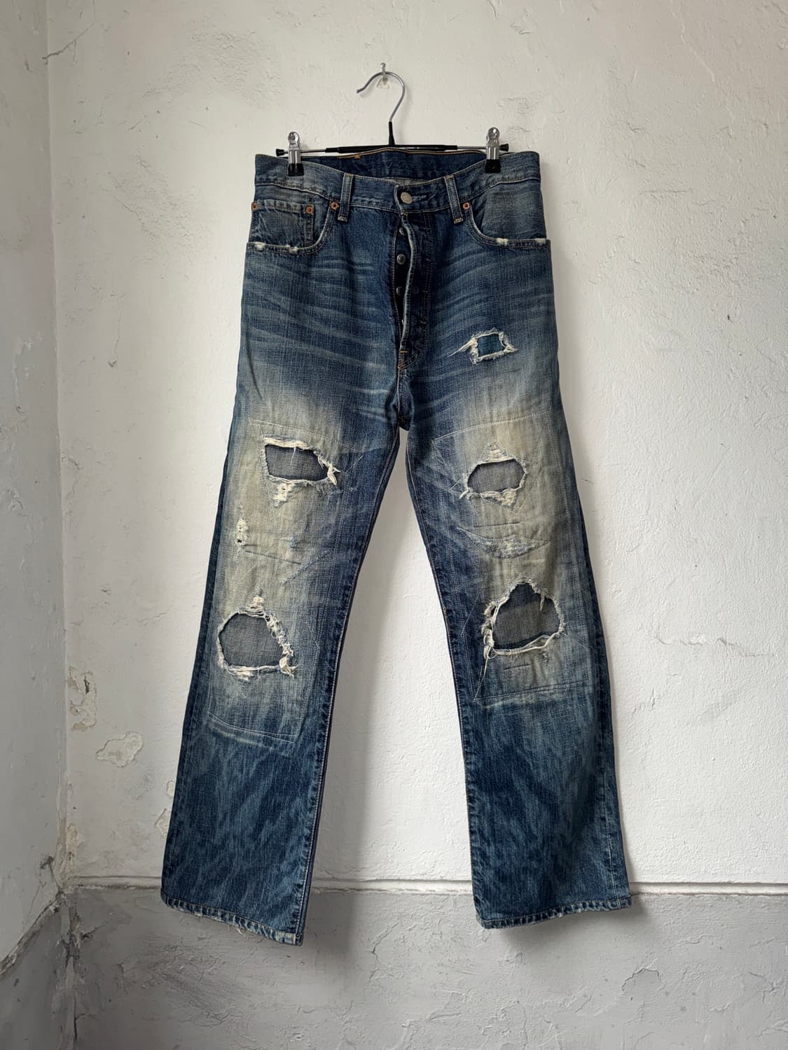 [30]Levis 리바이스 501 빈티지 워싱 패치워크 데님팬츠 상품이미지1
