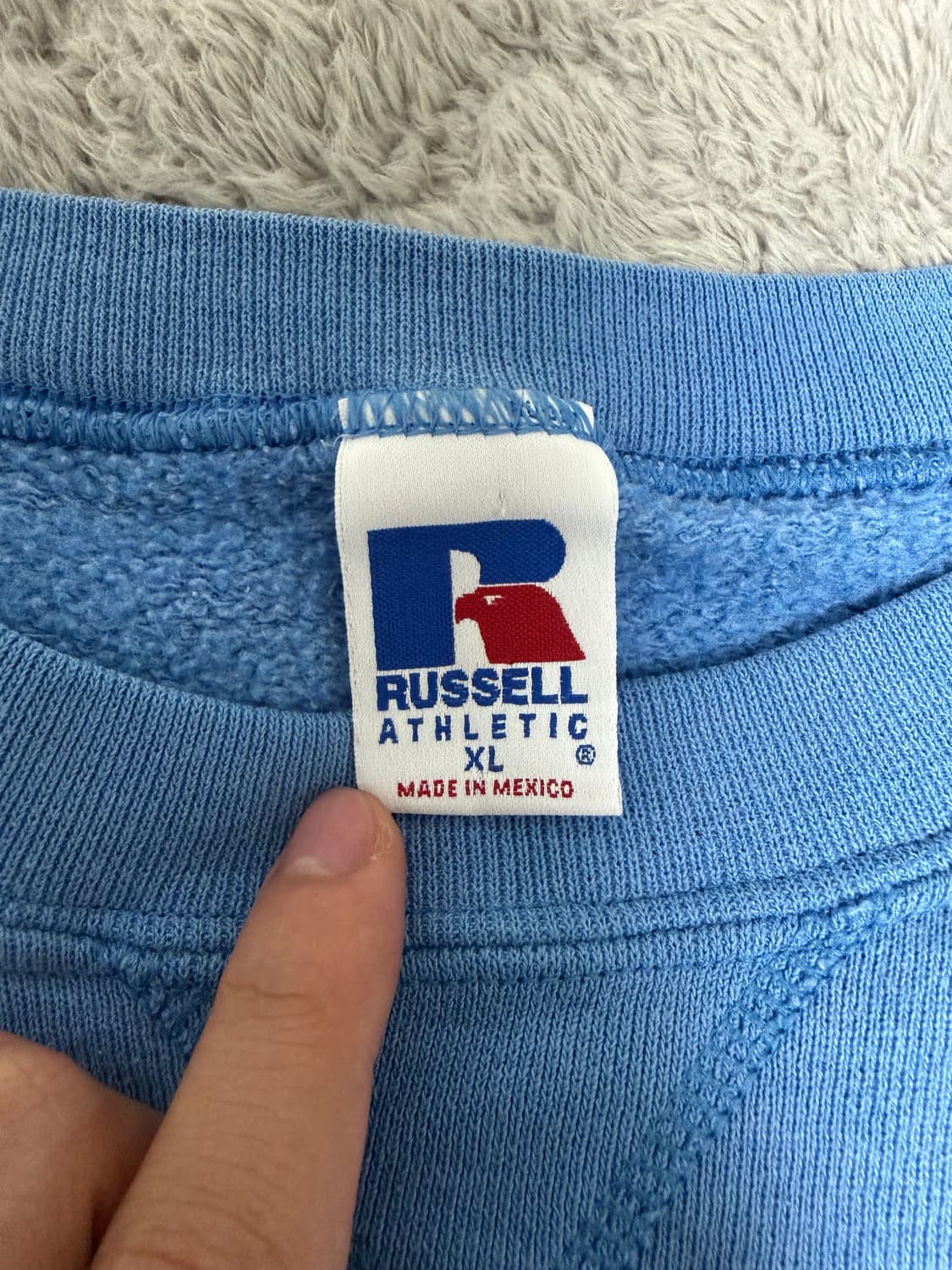 90s 빈티지 러셀 애슬레틱 스웻셔츠 스카이블루 상품이미지2