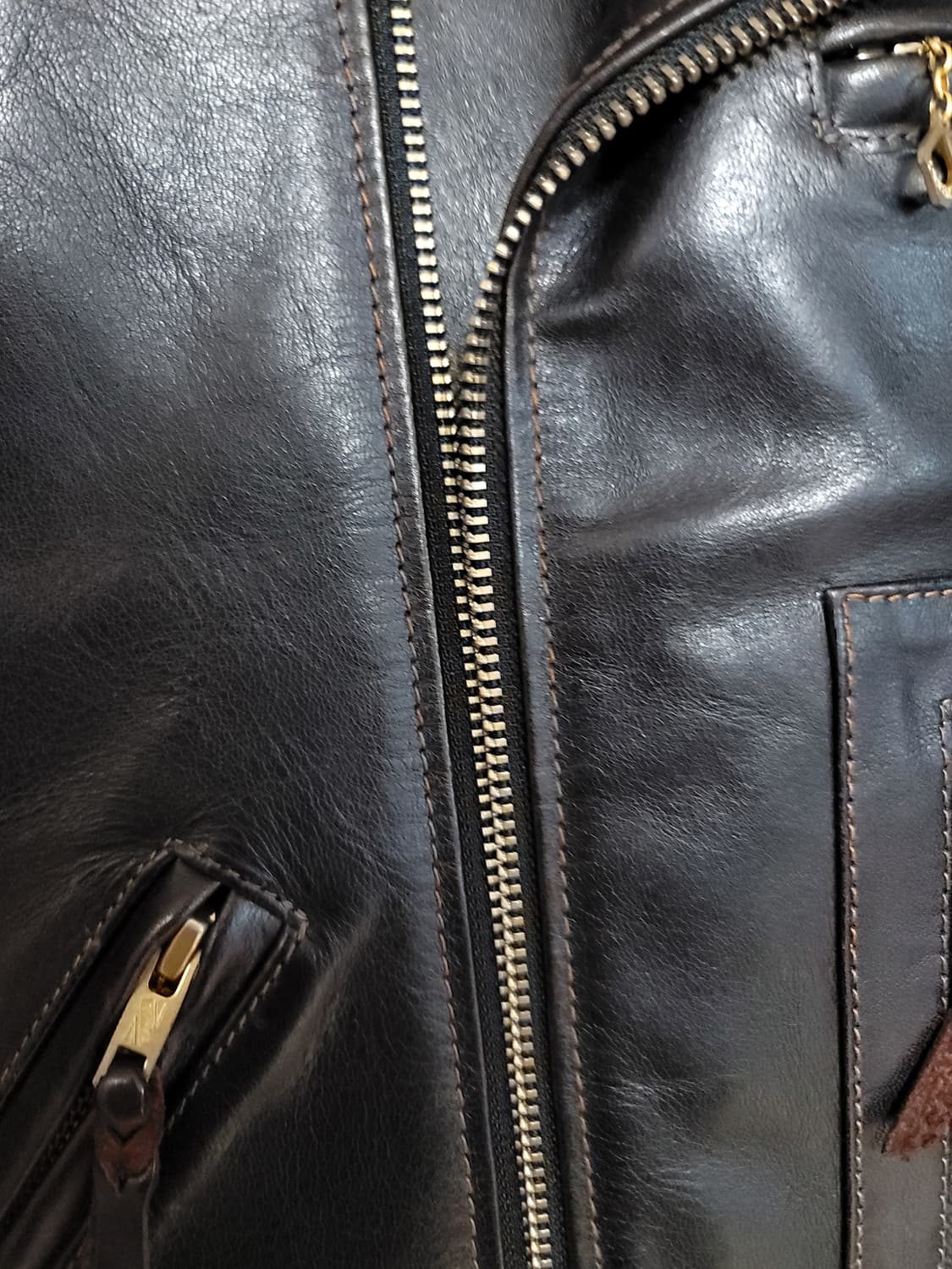 플랫헤드 디포켓 가죽자켓 LJ-HW001 더블라이더 상품이미지5