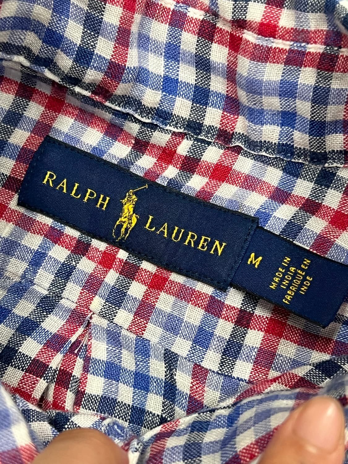 (M) 랄프로렌 체크 셔츠 레드/네이비 상품이미지4