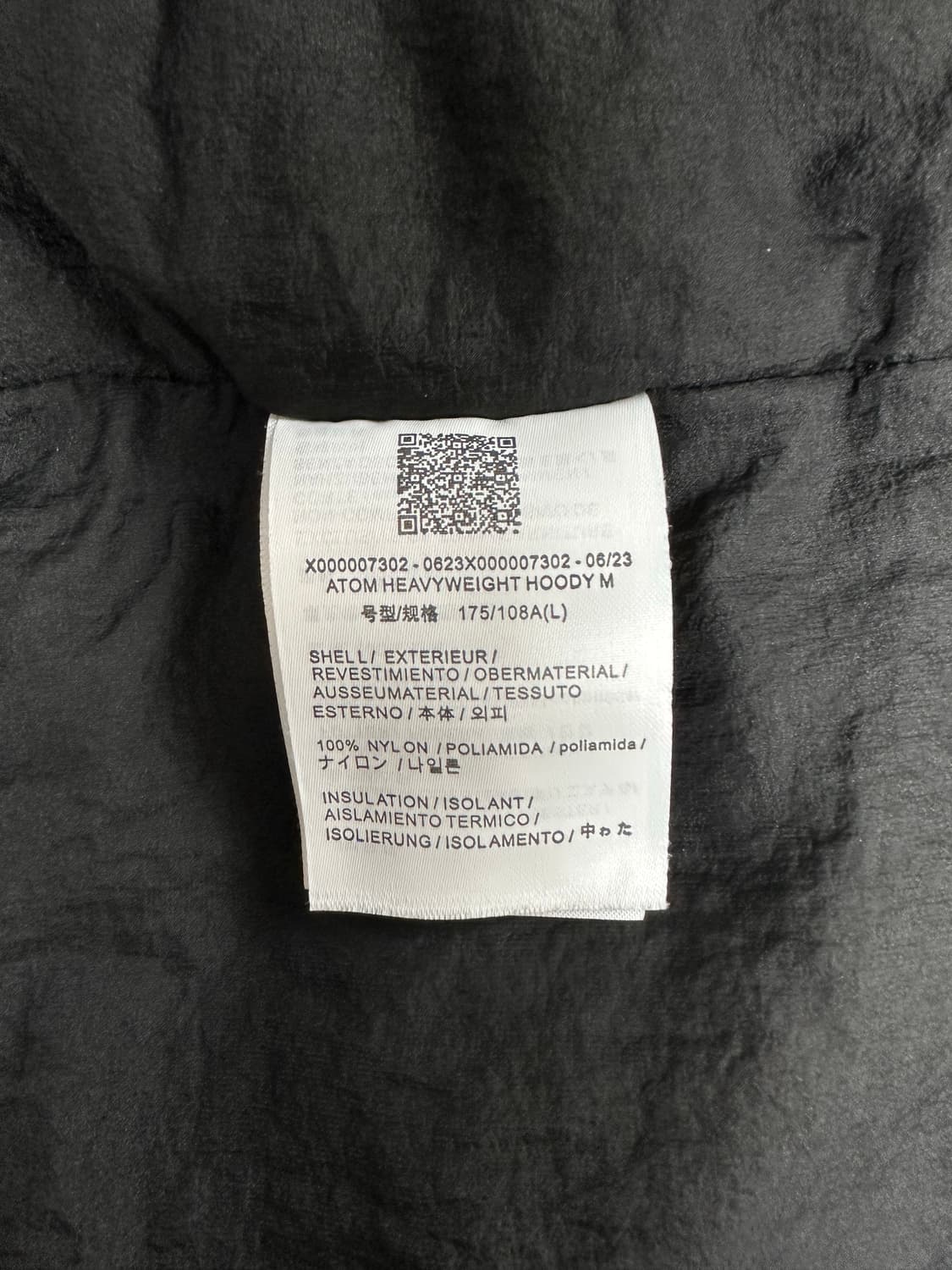[L] 정품 아크테릭스 아톰 헤비웨이트 후디 블랙 상품이미지6