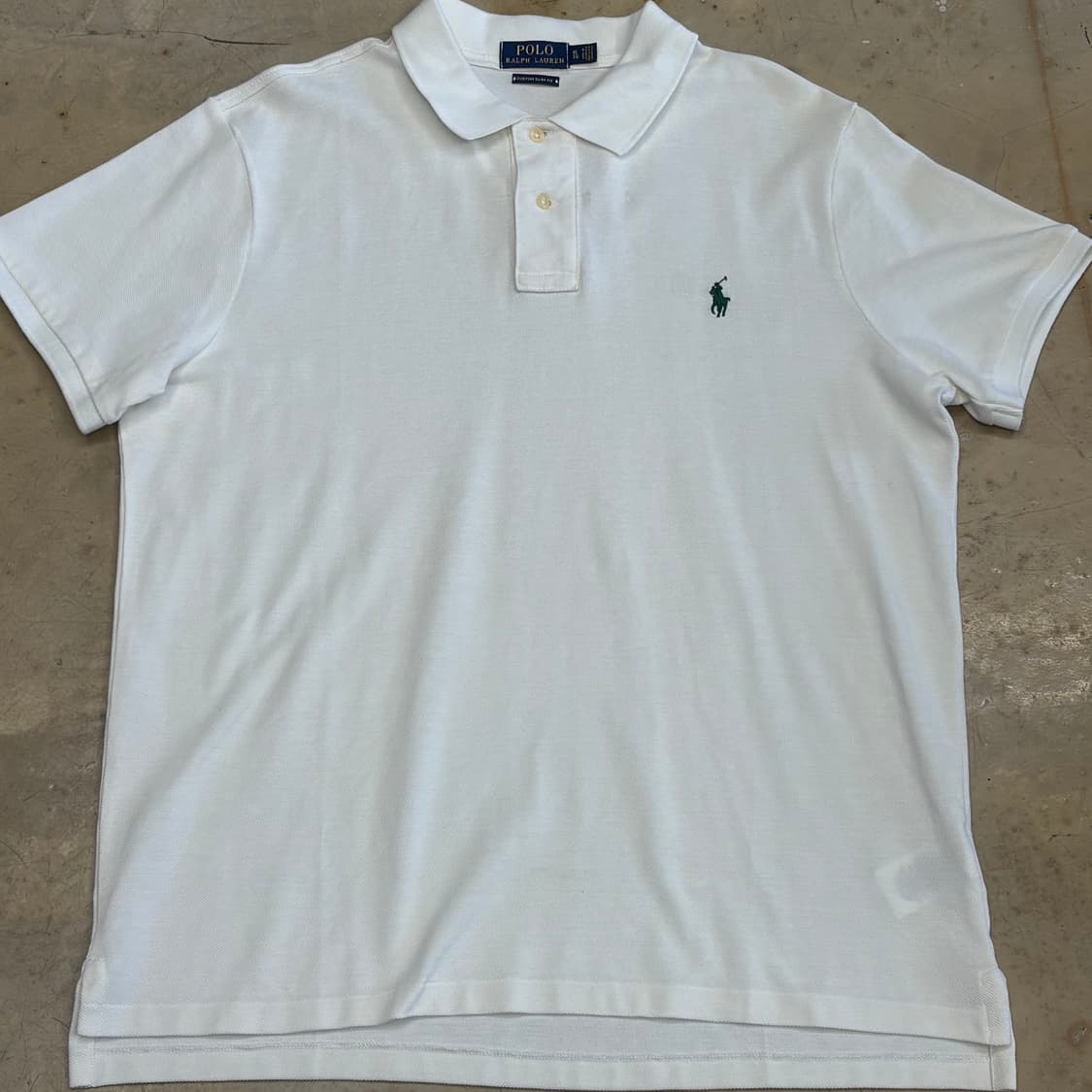 🫶🏻 폴로랄프로렌 Custom Slim Fit 화이트 카라 반팔티 상품이미지1