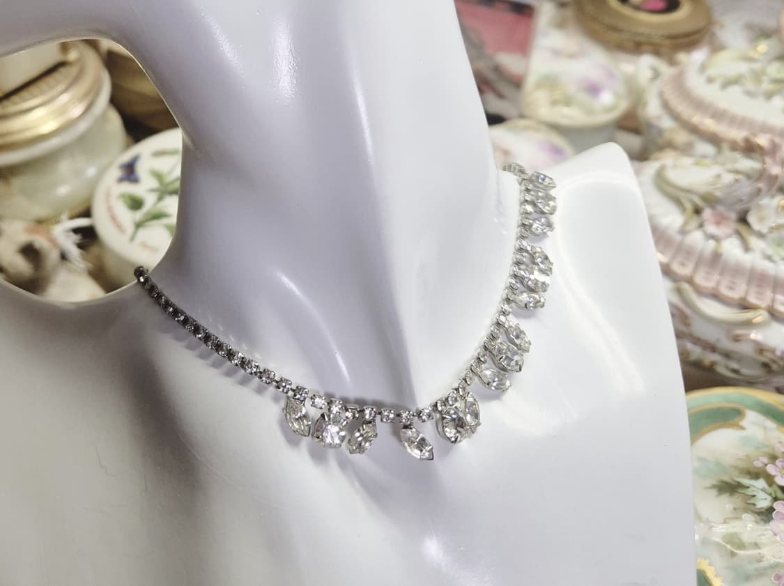 vintage) 1950s 빈티지 라인스톤 네크리스 상품이미지4