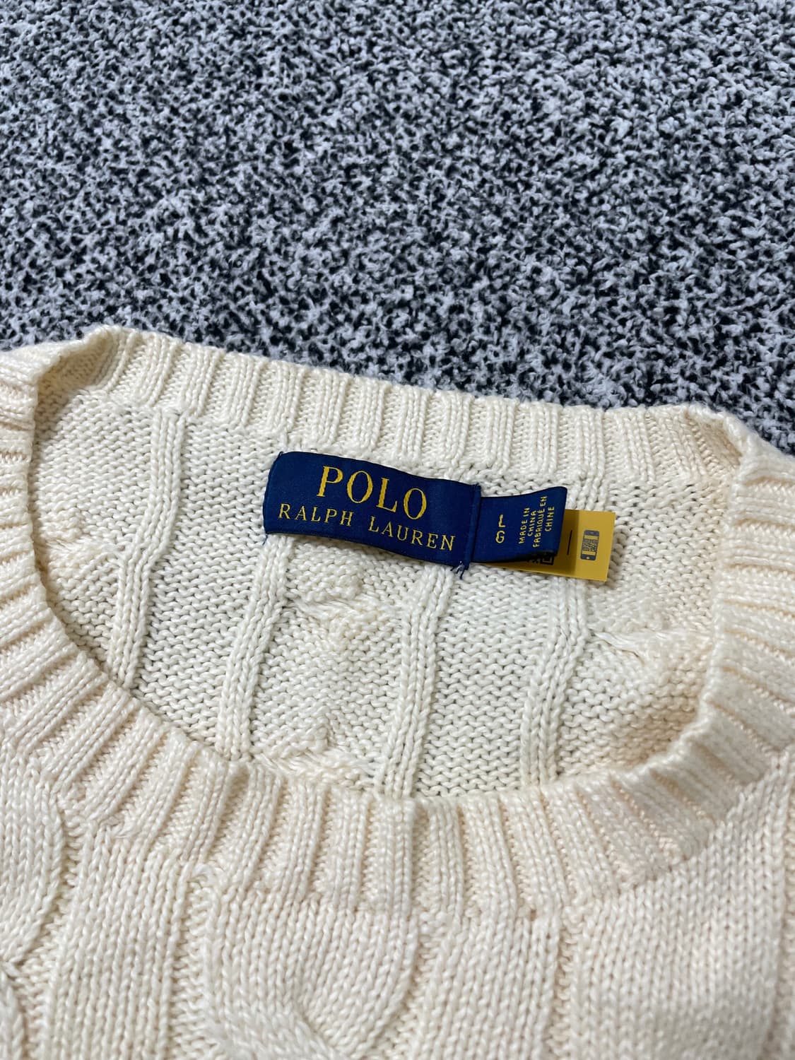 빈티지9. 폴로랄프로렌 케이블 니트 코튼 스웨터 꽈배기 크림 아이보리 상품이미지3