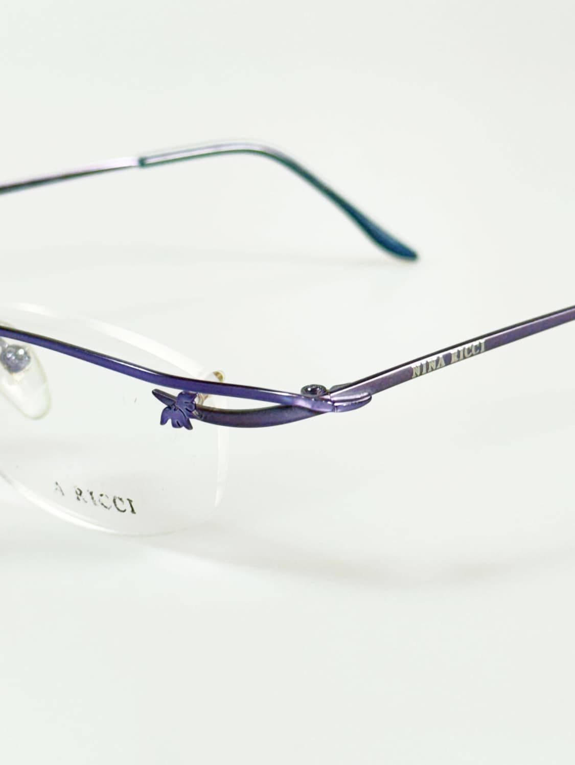 프랑스제 NINA RICCI 무테 플로럴 메탈 빈티지 안경 상품이미지4