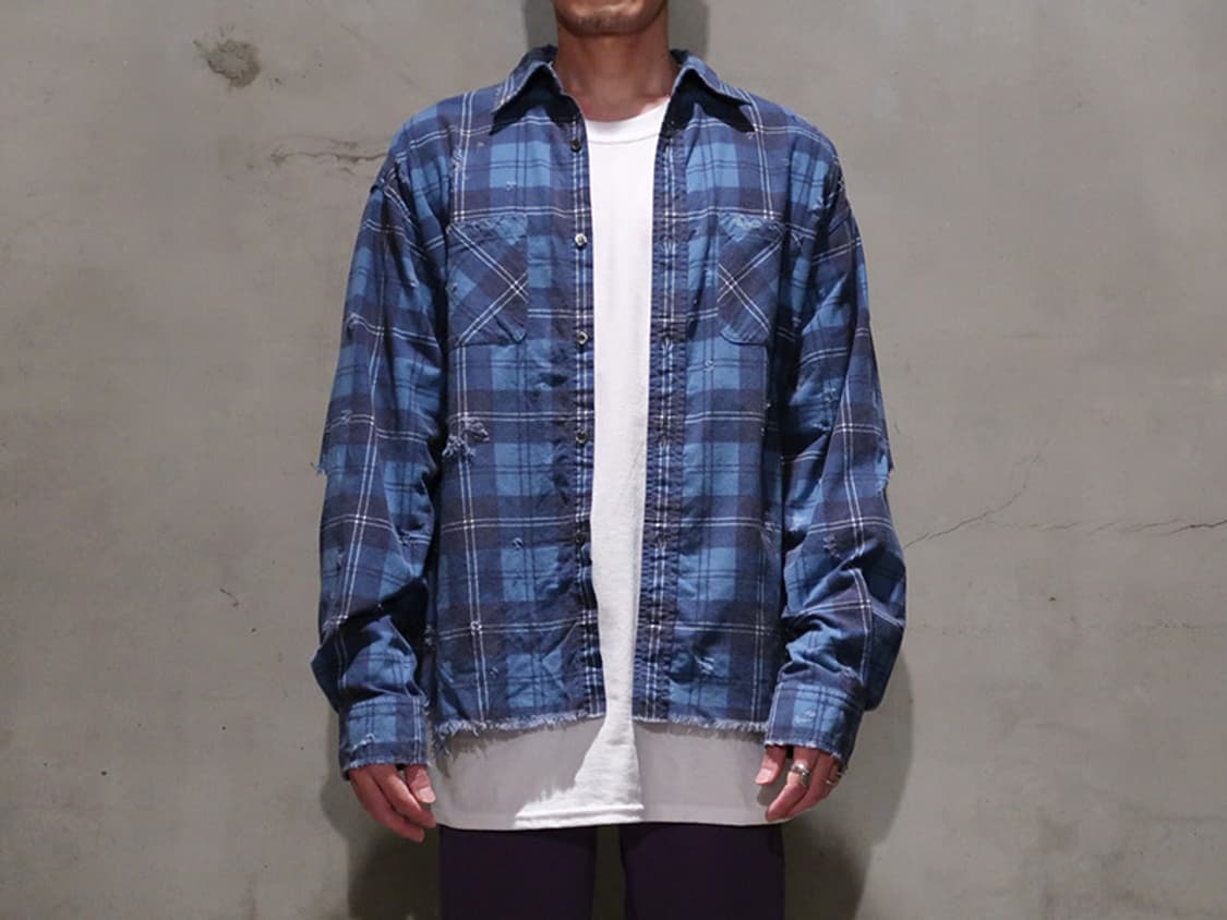 언유즈드 데미지 체크 셔츠 4사이즈 상품이미지5