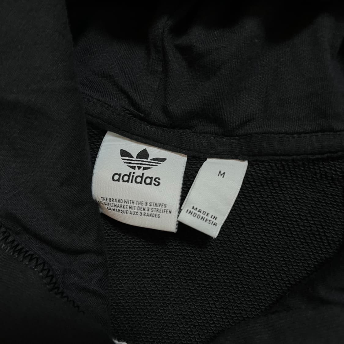 [정품] 아디다스 블랙 빅트레포일 크롭 후드티 [ M ] 상품이미지5