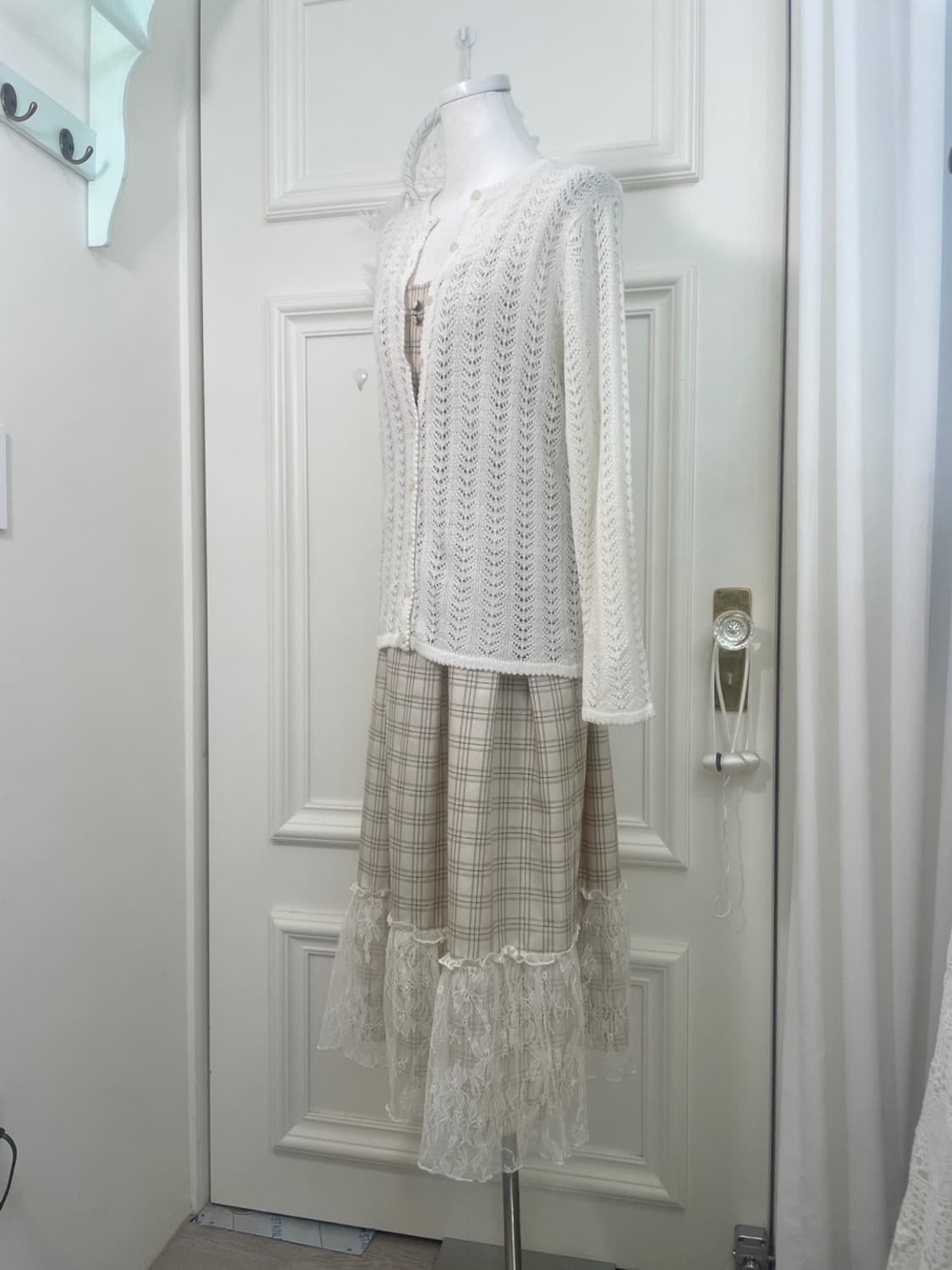 Ivory crochet spring cardigan(size-M) 상품이미지3