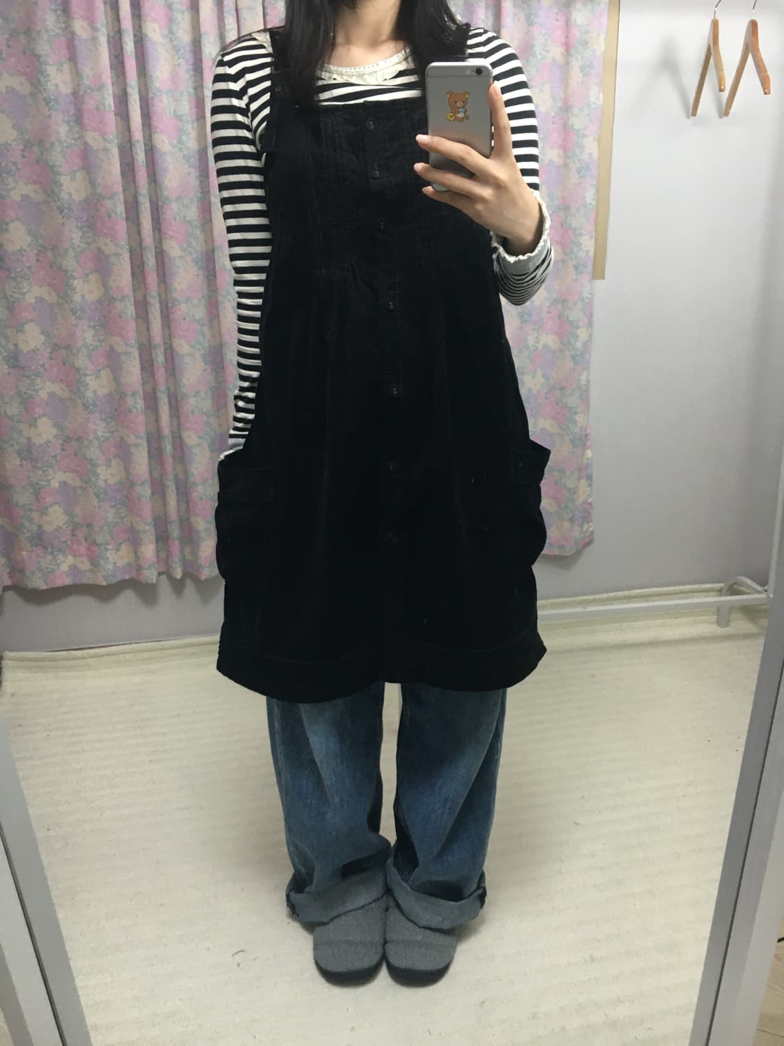 블랙 코듀로이 원피스 상품이미지3