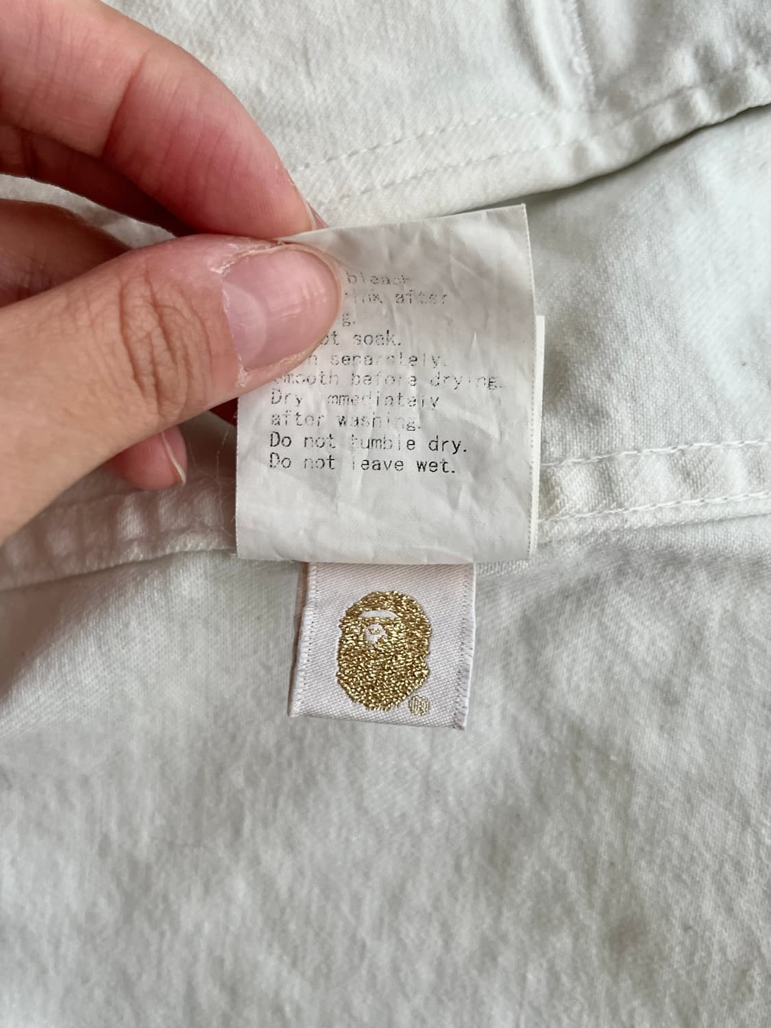 XL) A Bathing Ape 베이프 데님 자켓 화이트 상품이미지9