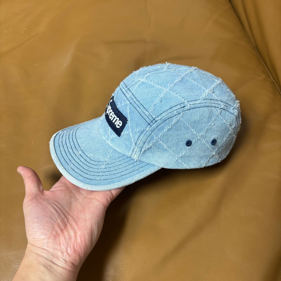 슈프림 캠프캡 모자 박스로고 펀치드 데님 상품이미지4
