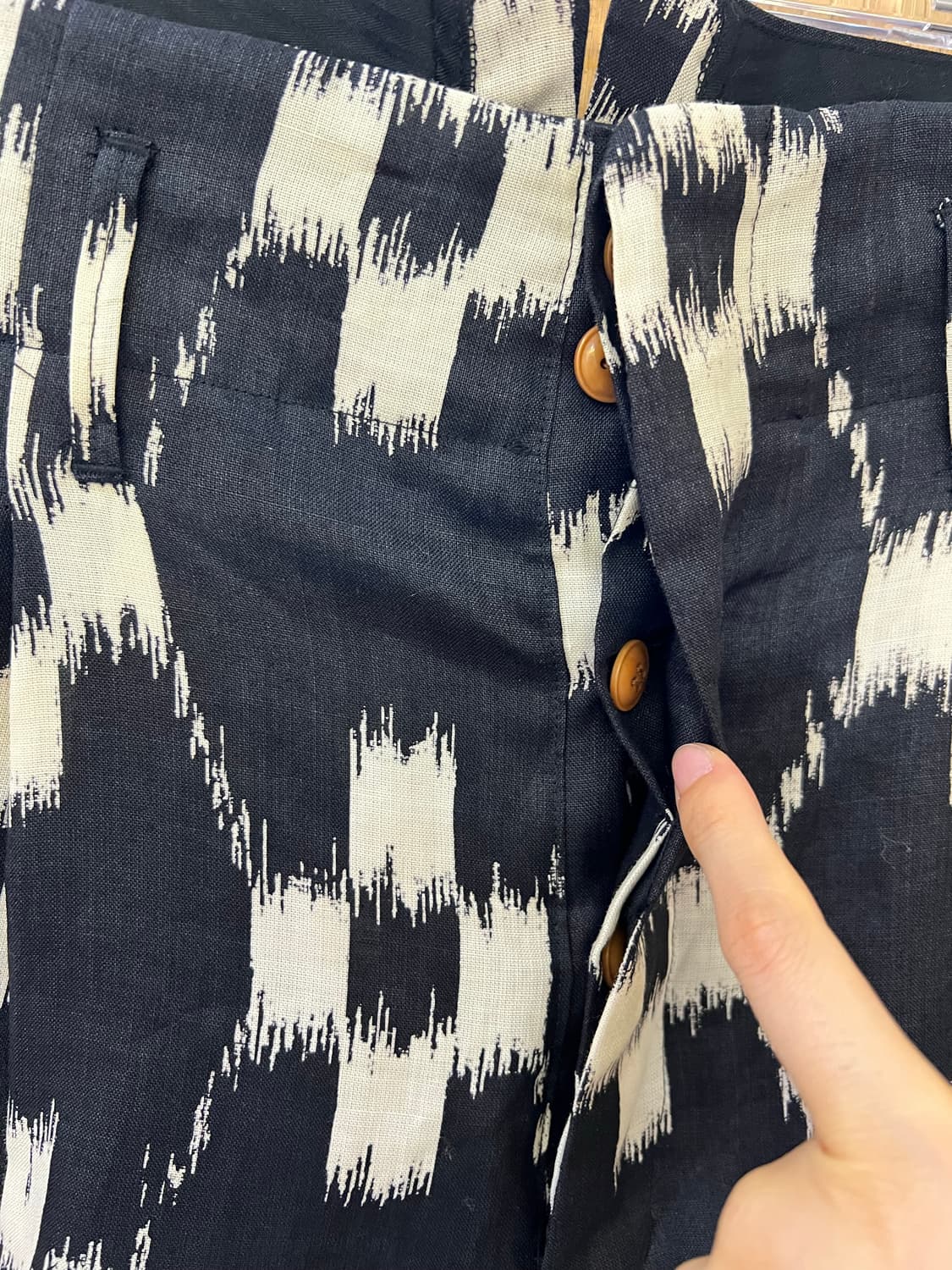 하버색 린넨 패턴 반바지 판매 m사이즈 상품이미지4