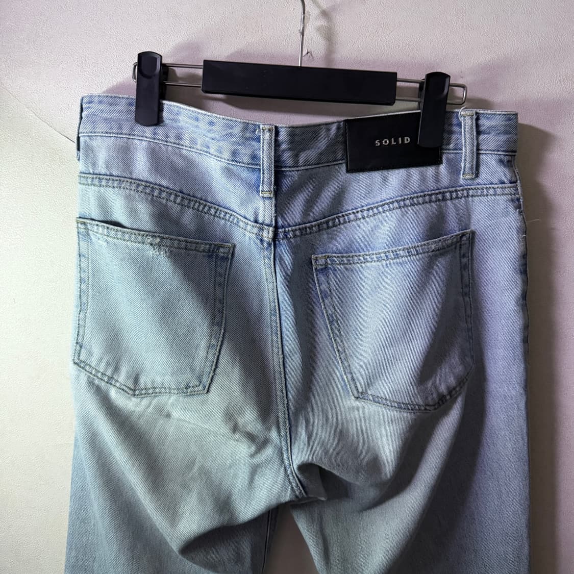 솔리드옴므 가죽패치 남성 연청 데님팬츠 48 (32정도) 상품이미지5