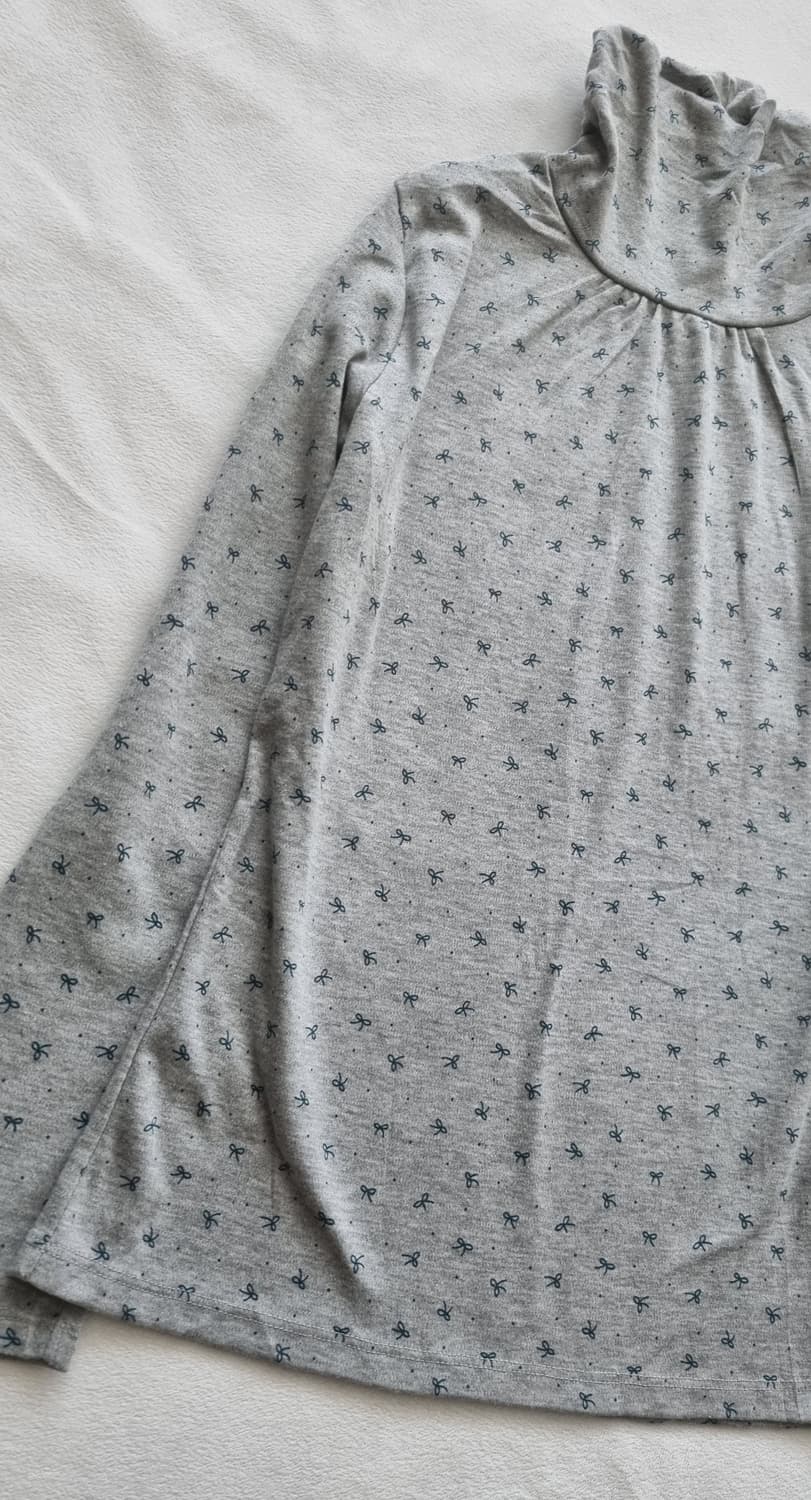 빈티지 모리걸 하구미 리본 이너 레이어드 티셔츠 상품이미지2