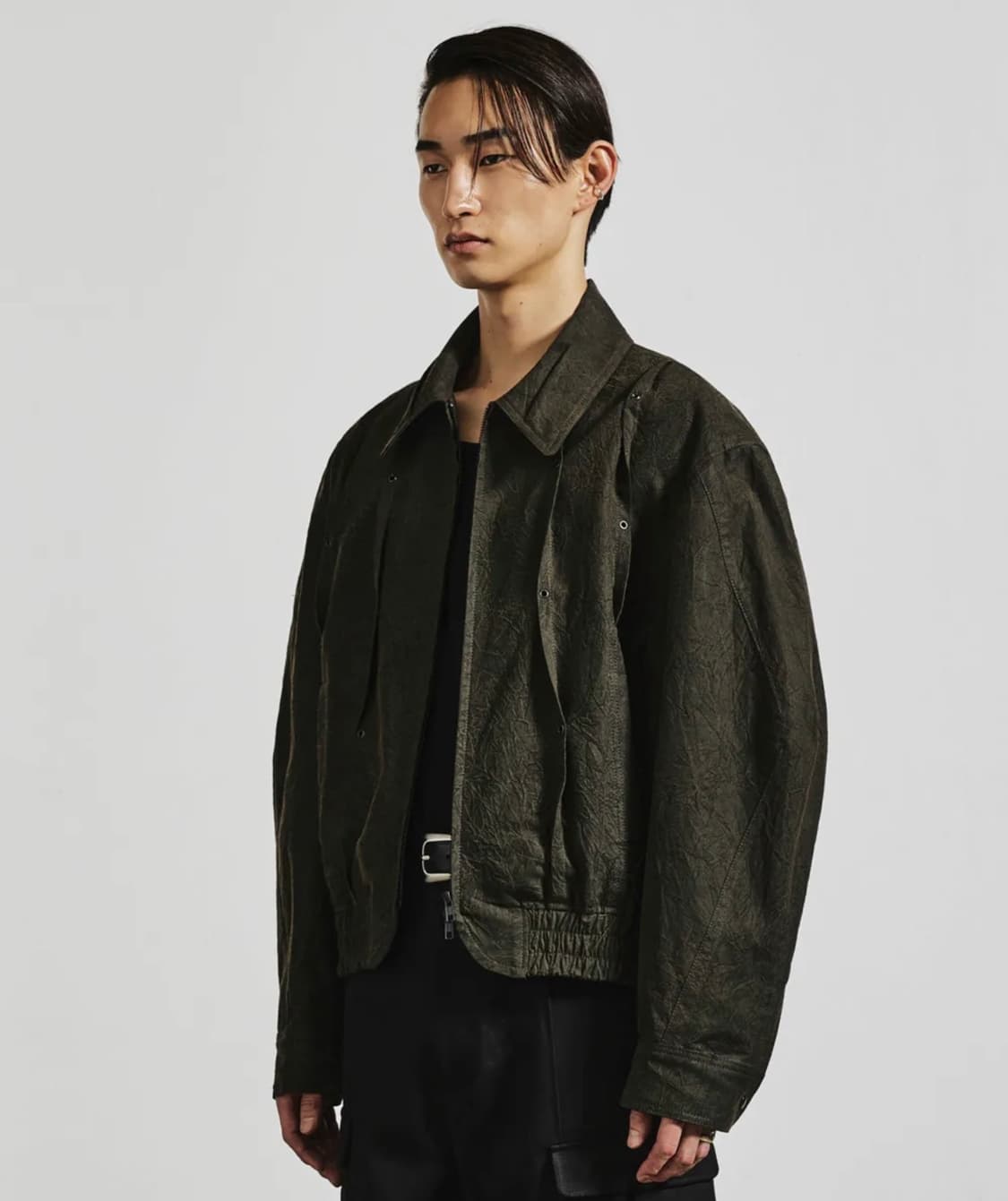 엘무드 커브드 밸리 크랙 워시드 블루종 자켓 버닝 블랙 46 상품이미지2