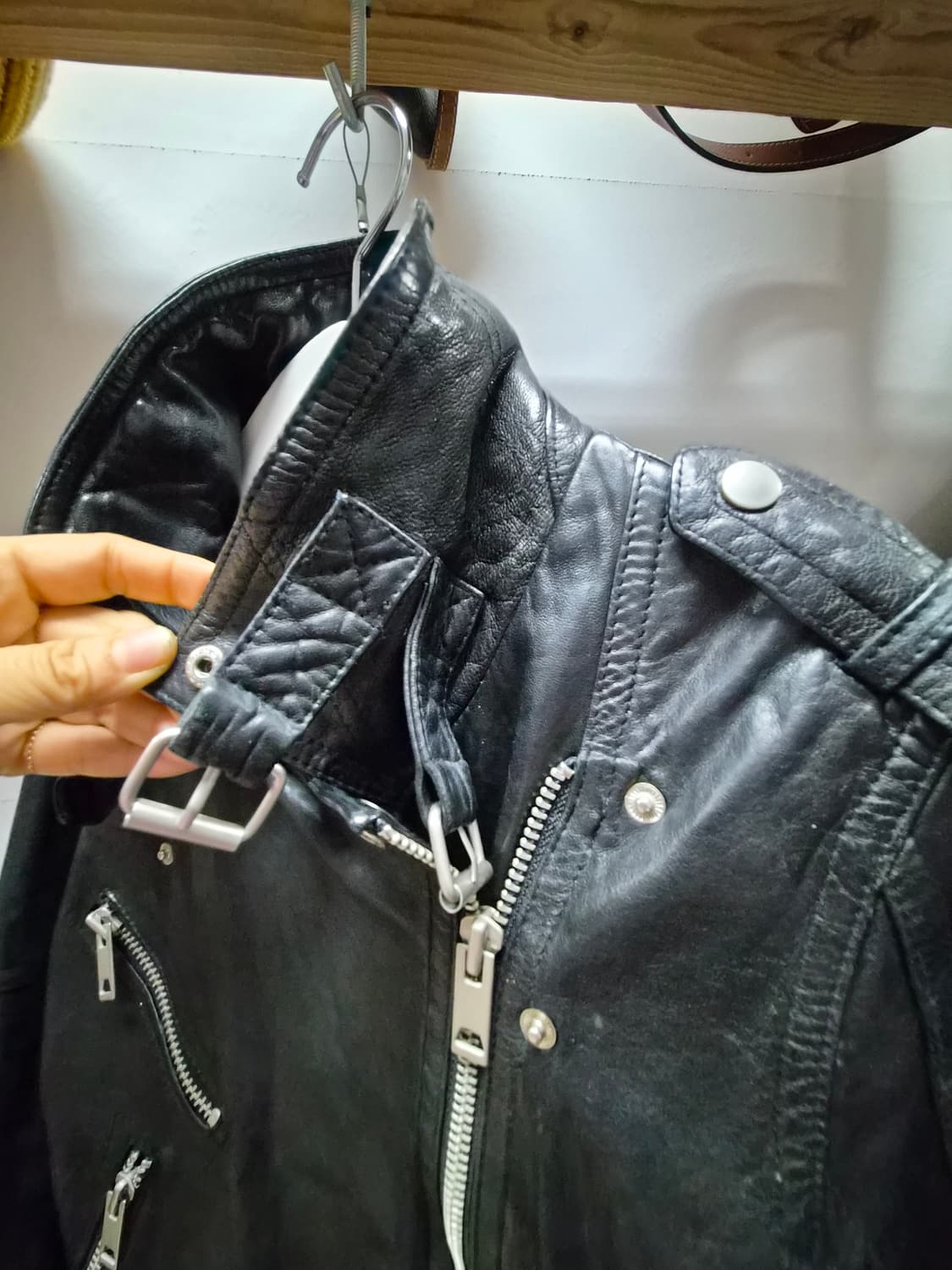 편집샾양가죽 라이더. 지고트언발 스커트 상품이미지4