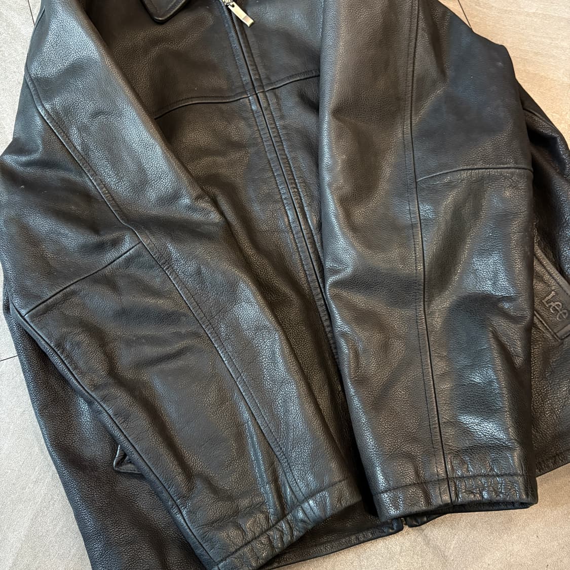 Lee 정품 블랙 소가죽 레더 가죽 자켓 상품이미지7