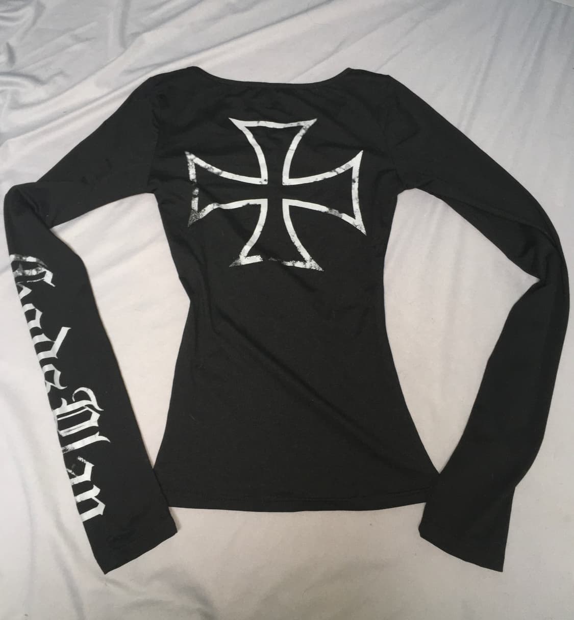 고딕펑크십자가딱붙긴팔티셔츠 상품이미지1