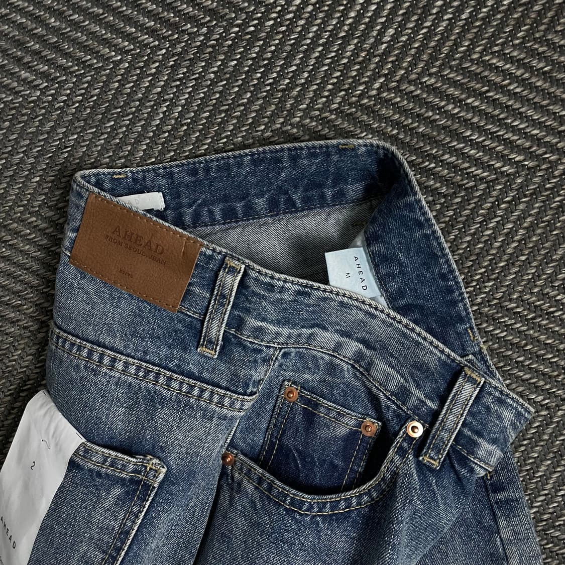 AHEAD 빈티지 와이드 워싱 데님 팬츠o 4782 상품이미지6