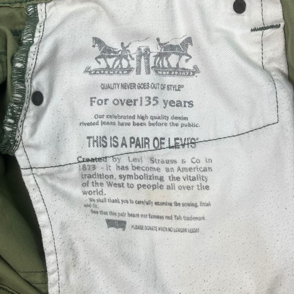 LEVI'S 505 치노 팬츠 올리브 W34 L34 상품이미지4