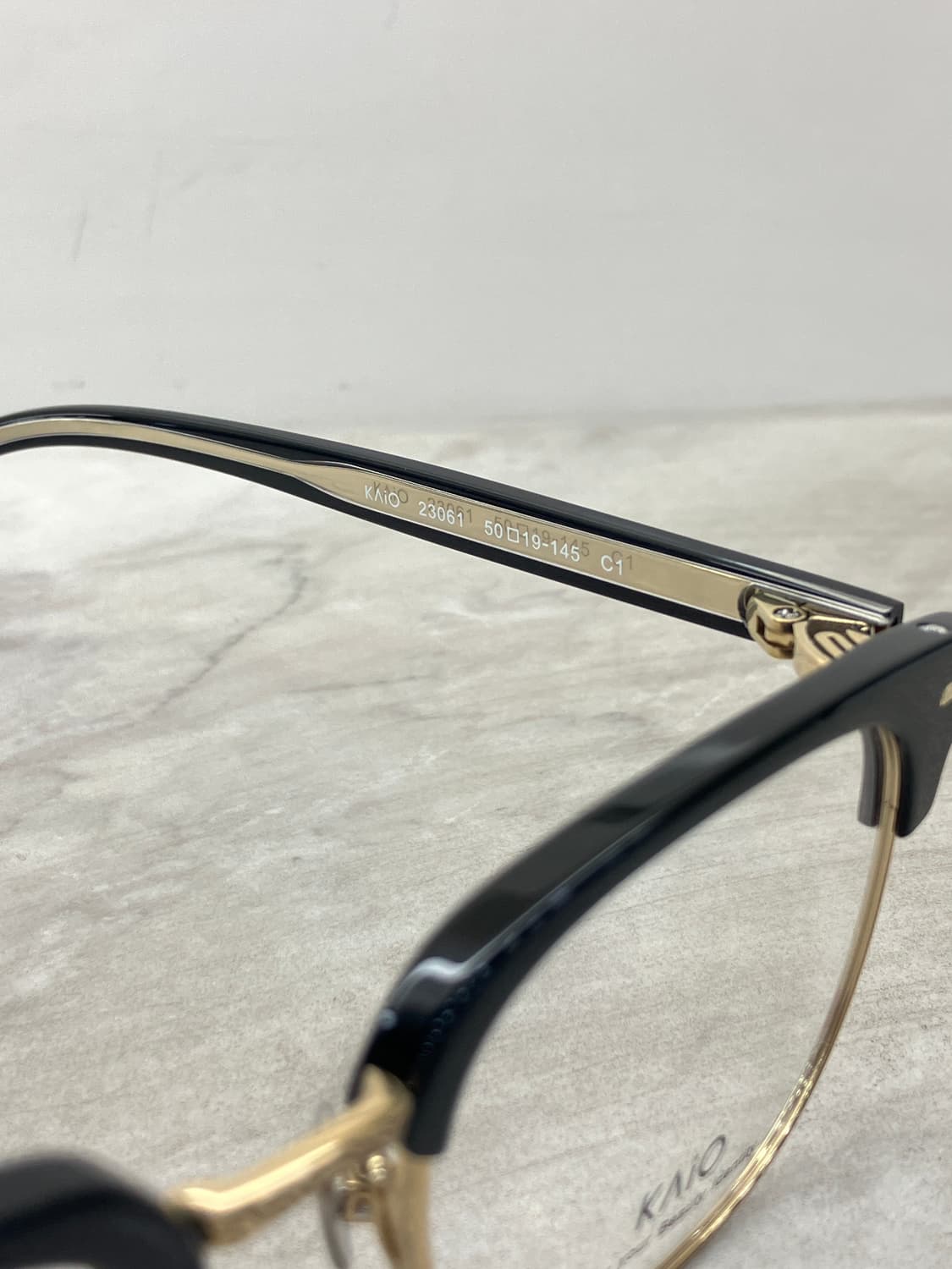 B31 카이오 KAIO 블랙 골드 웰링턴 하금테 안경(23g) 상품이미지8