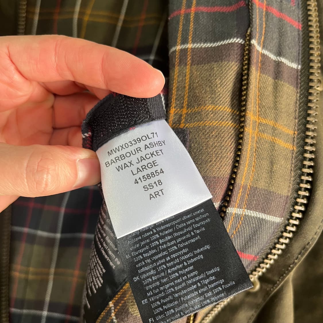 바버 애쉬비 왁스자켓 L 상품이미지6