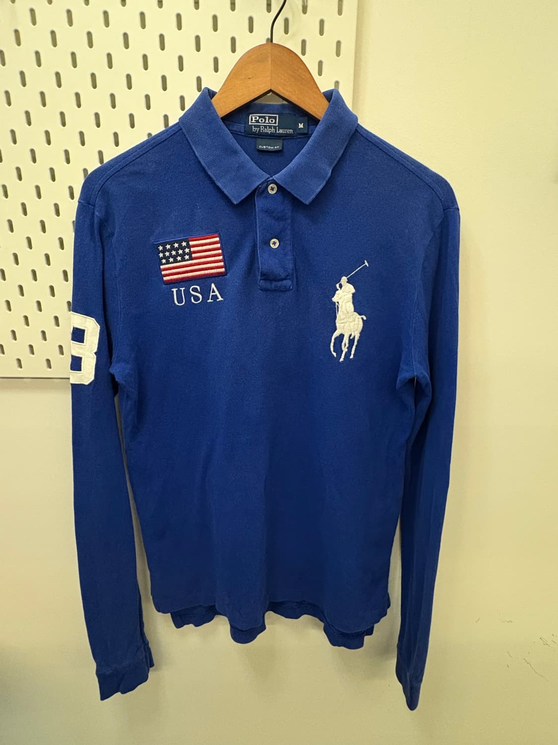 폴로 랄프로렌 USA 성조기 빅포니 롱슬리브 카라 티셔츠 상품이미지1