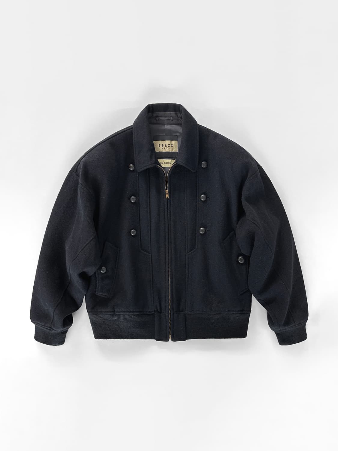 80~90s GRASS Men’s 헤링본 울 봄버 자켓 상품이미지1