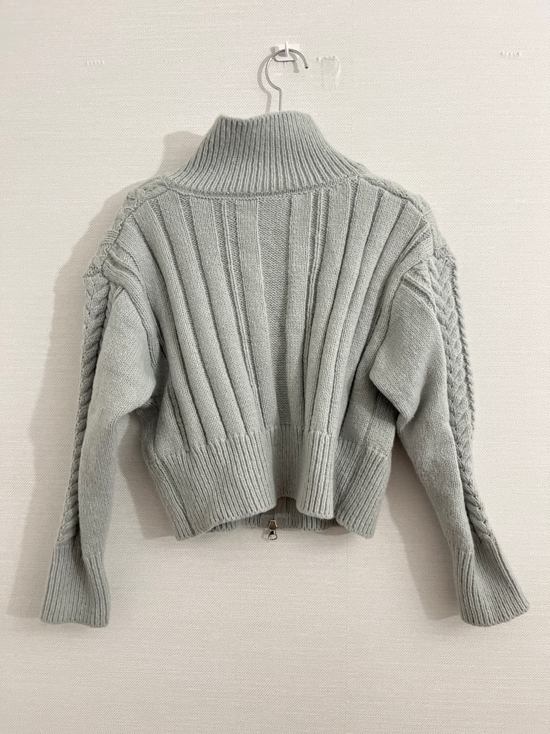 투웨이 니트 집업 가디건 라이트그레이 상품이미지2