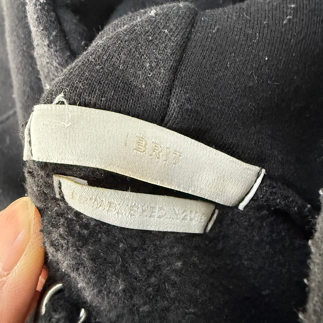 [실측확인] 브릿 BRIT 블랙 후드티 0102T1 상품이미지3