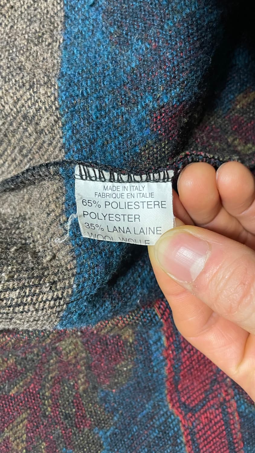 EU 80s~90s 이태리 빈티지 아메카지 울혼방 자카드 패턴 집업 자켓 상품이미지9