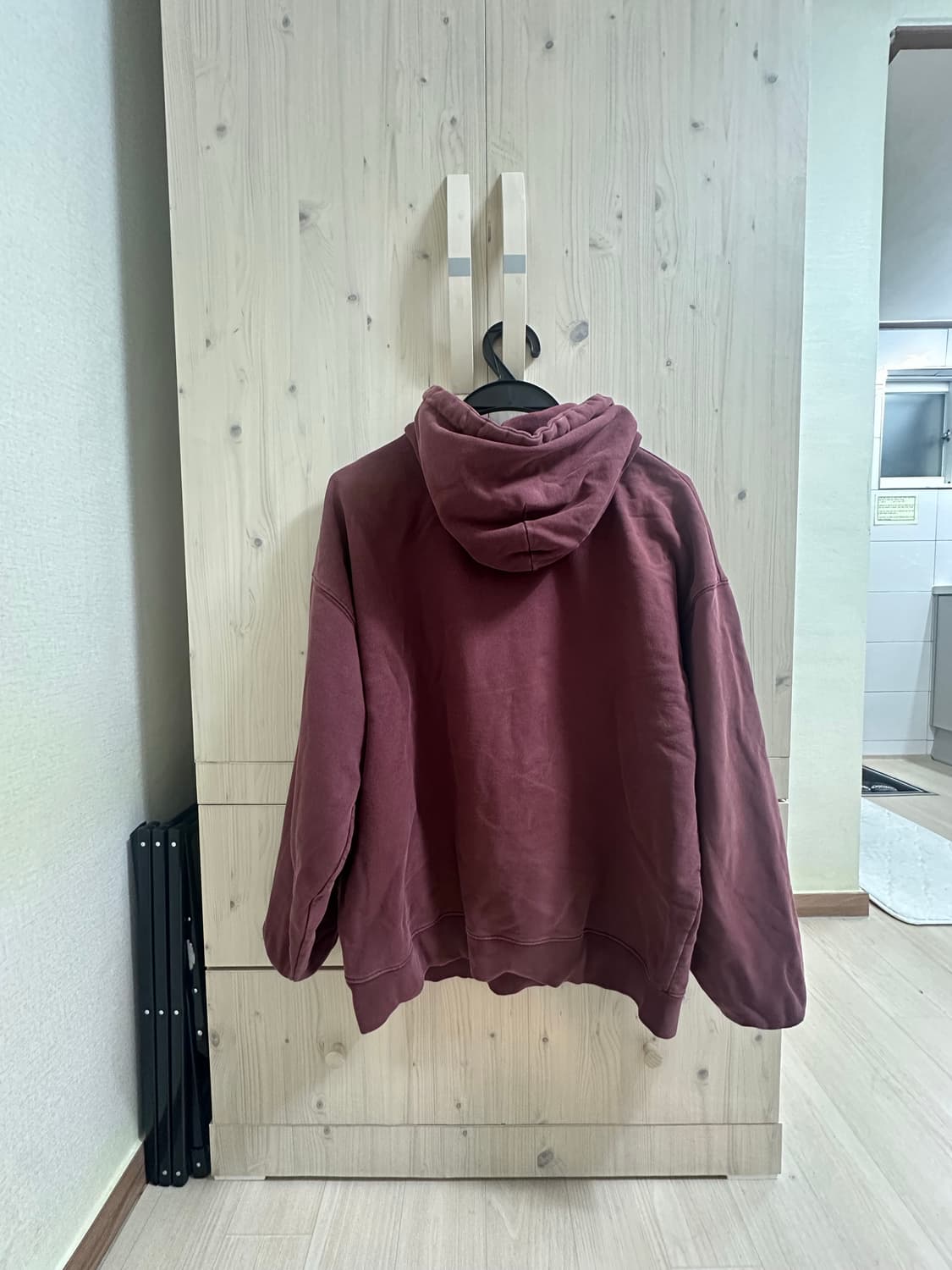 에즈카톤 스페이스 헤비코튼 후드티 버건디 L 상품이미지2