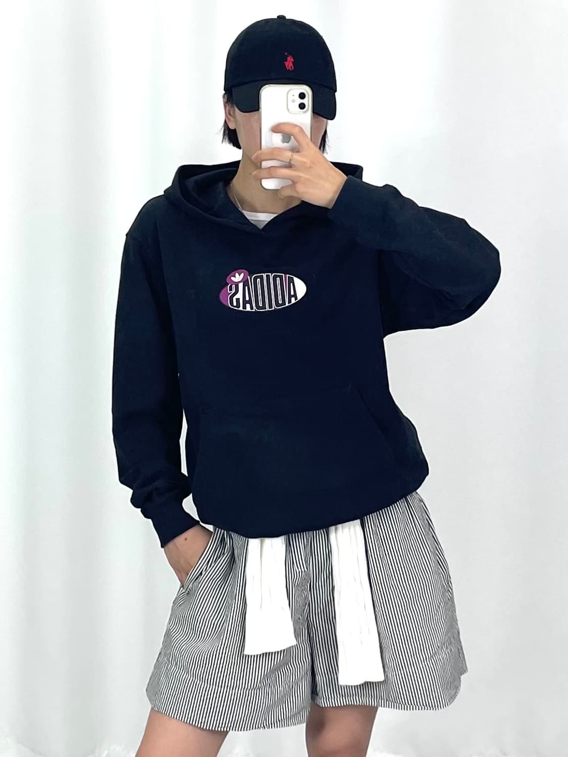 [XL]아디다스 블랙 여성 후드티 상품이미지1