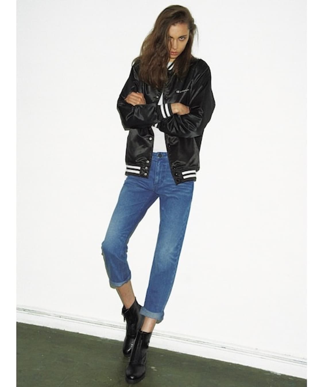 EMODA x champion japan 챔피온 베이스볼 자켓 블랙 S 상품이미지2