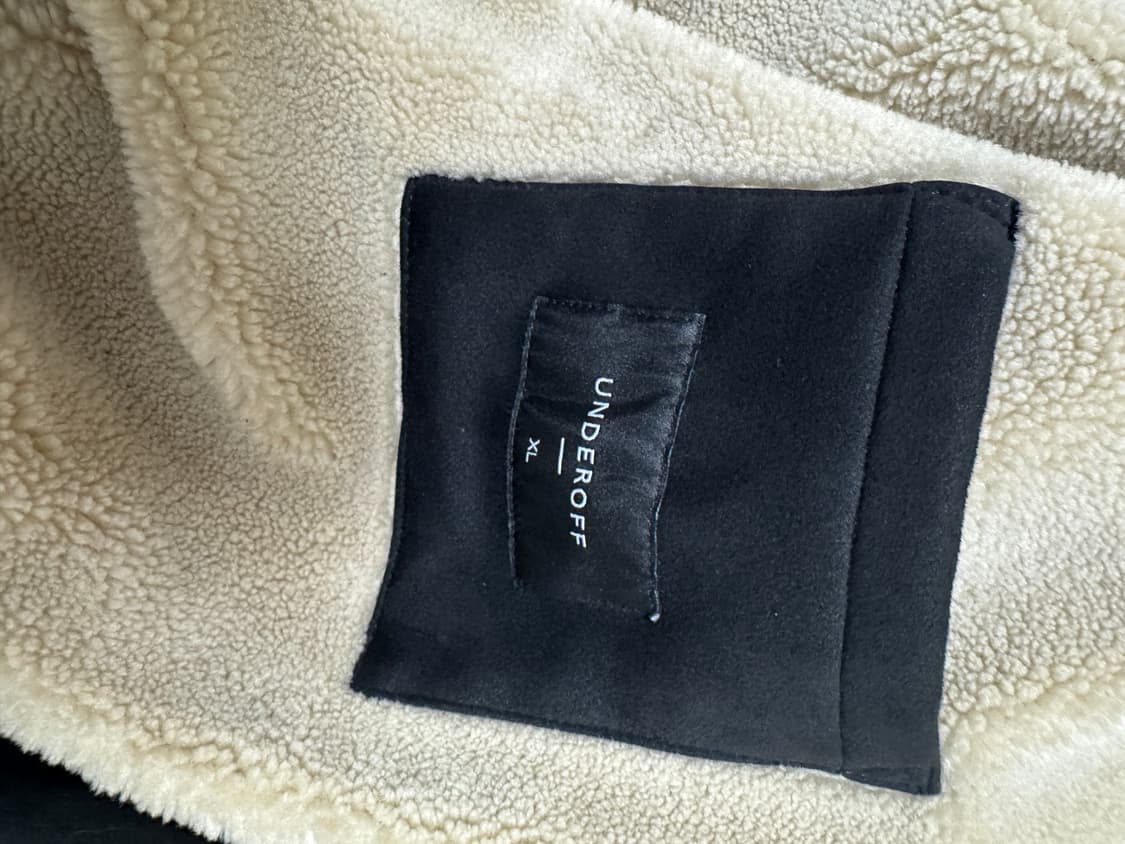 언더오프 무스탕 점퍼 자켓 블랙 상품이미지4