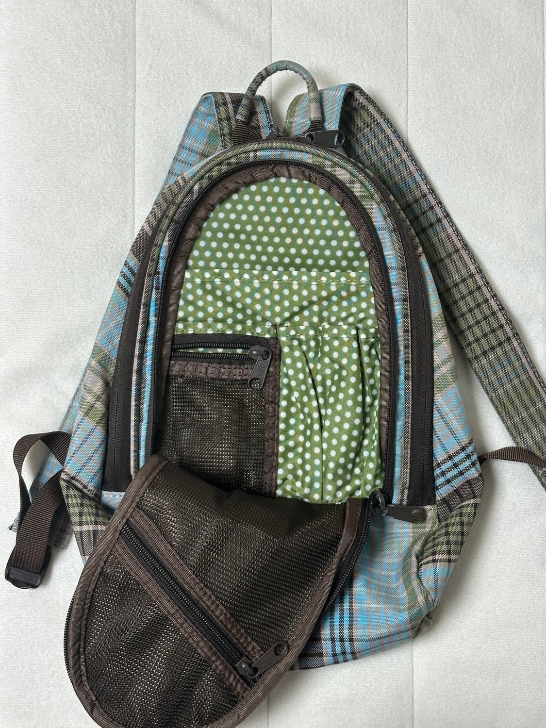 Dakine 체크&도트 백팩 블루그린1 상품이미지5