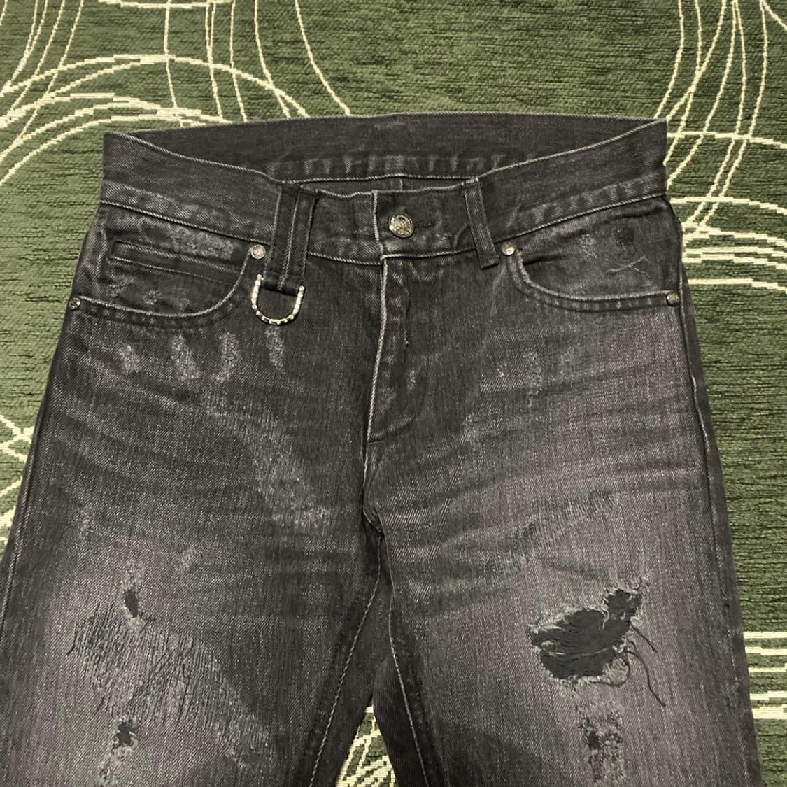 Roen skull crush black denim pants 상품이미지5