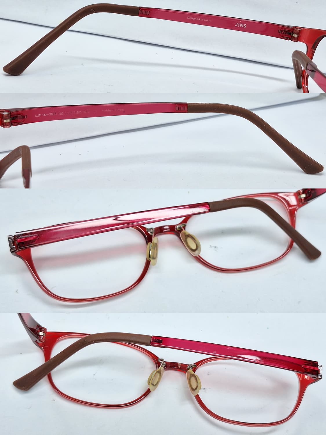 JINS 진스 LUF-16A-385B 슬림 에어프레임 레드 안경테 상품이미지8