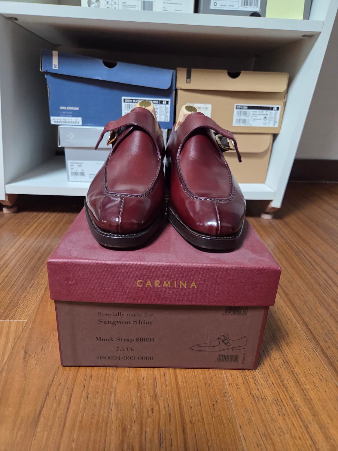 Carmina 커스텀 몽크 스트랩 7.5UK 버건디 상품이미지1