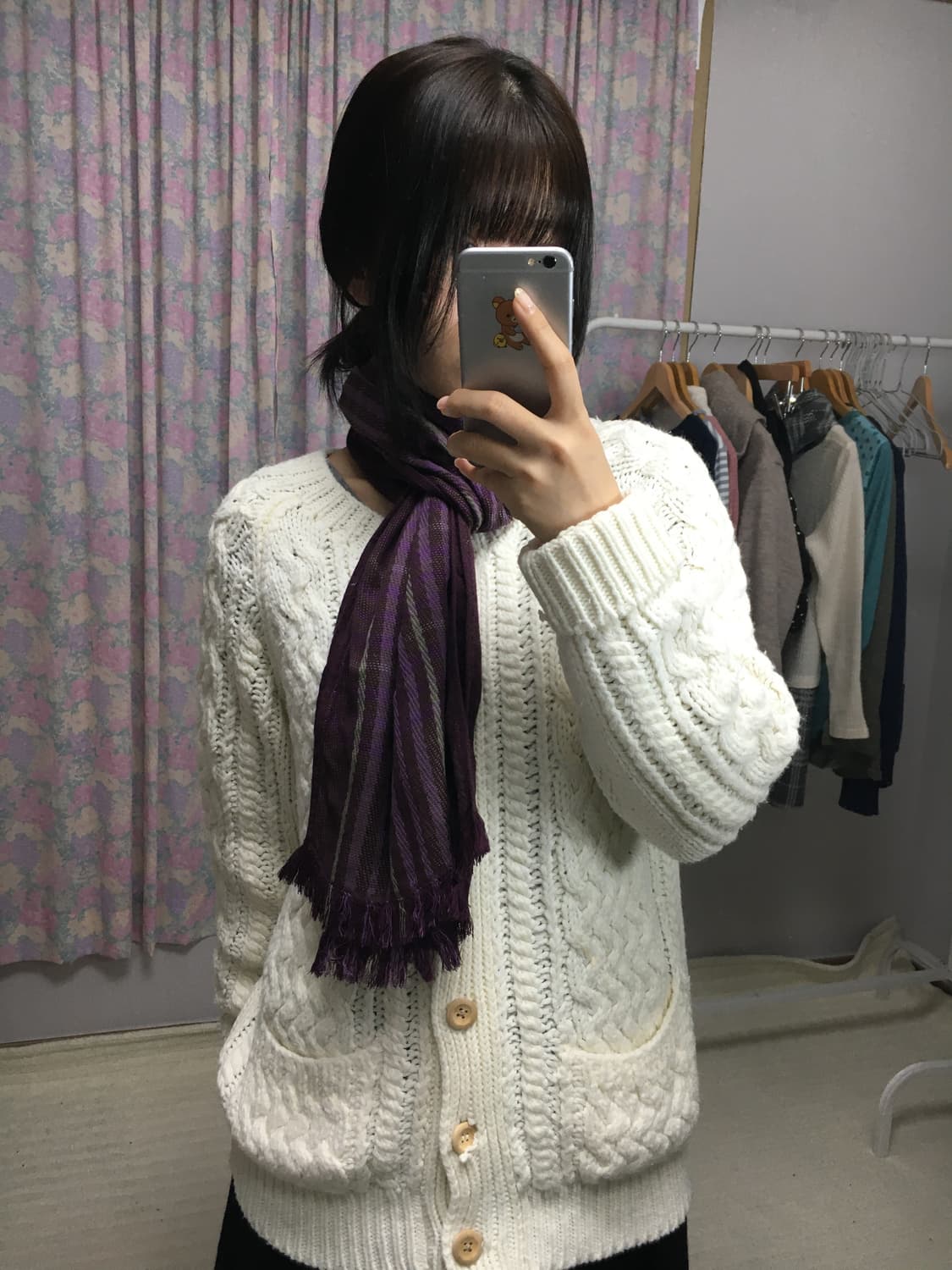 닥스 퍼플 체크 머플러 상품이미지7