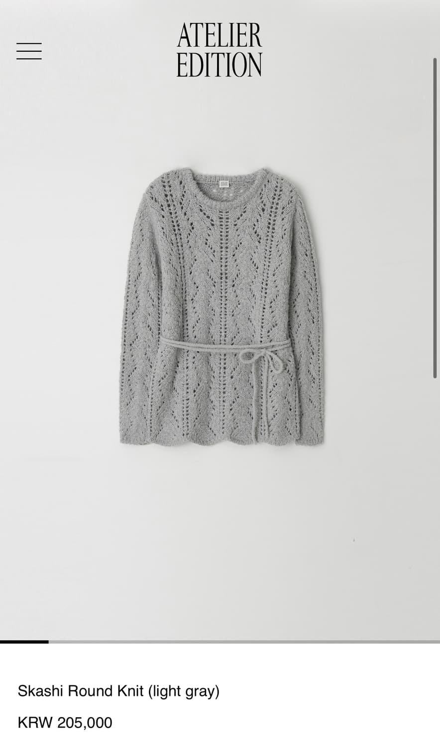 아뜰리에에디션 스카시라운드 니트(새상품) 상품이미지1