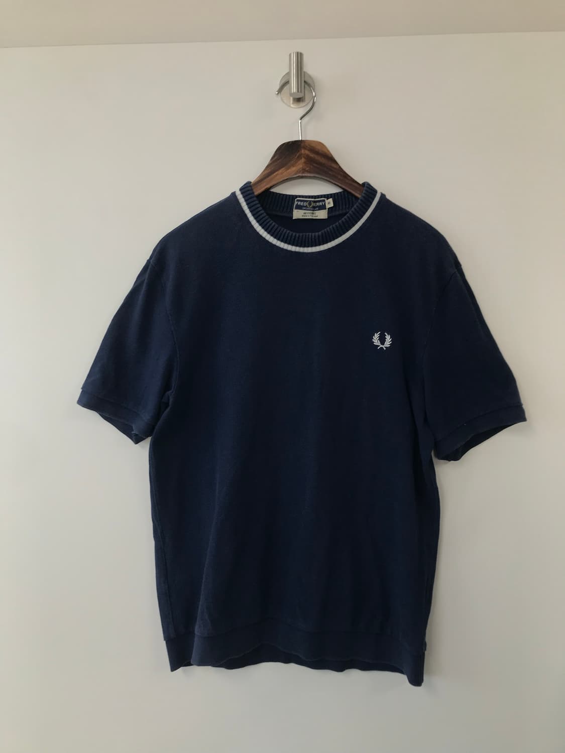 프레드페리 월계수 네이비 반팔 코튼 니트 상품이미지2