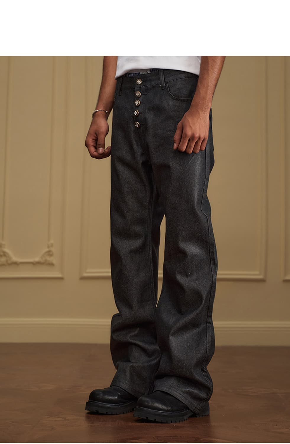 YADcrew 왁스 코팅 스트레이트 팬츠 (2color) 상품이미지4