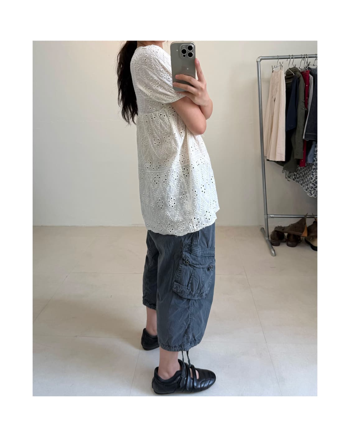 빈티지 펀칭 블라우스 상품이미지1