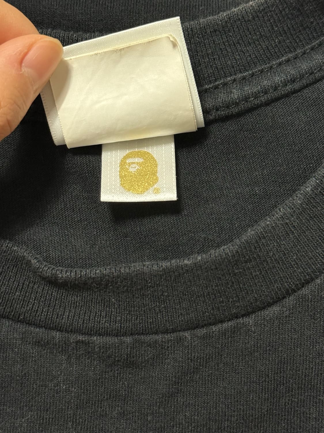 베이프 ABC 컬리지 티셔츠 블랙 S 상품이미지4