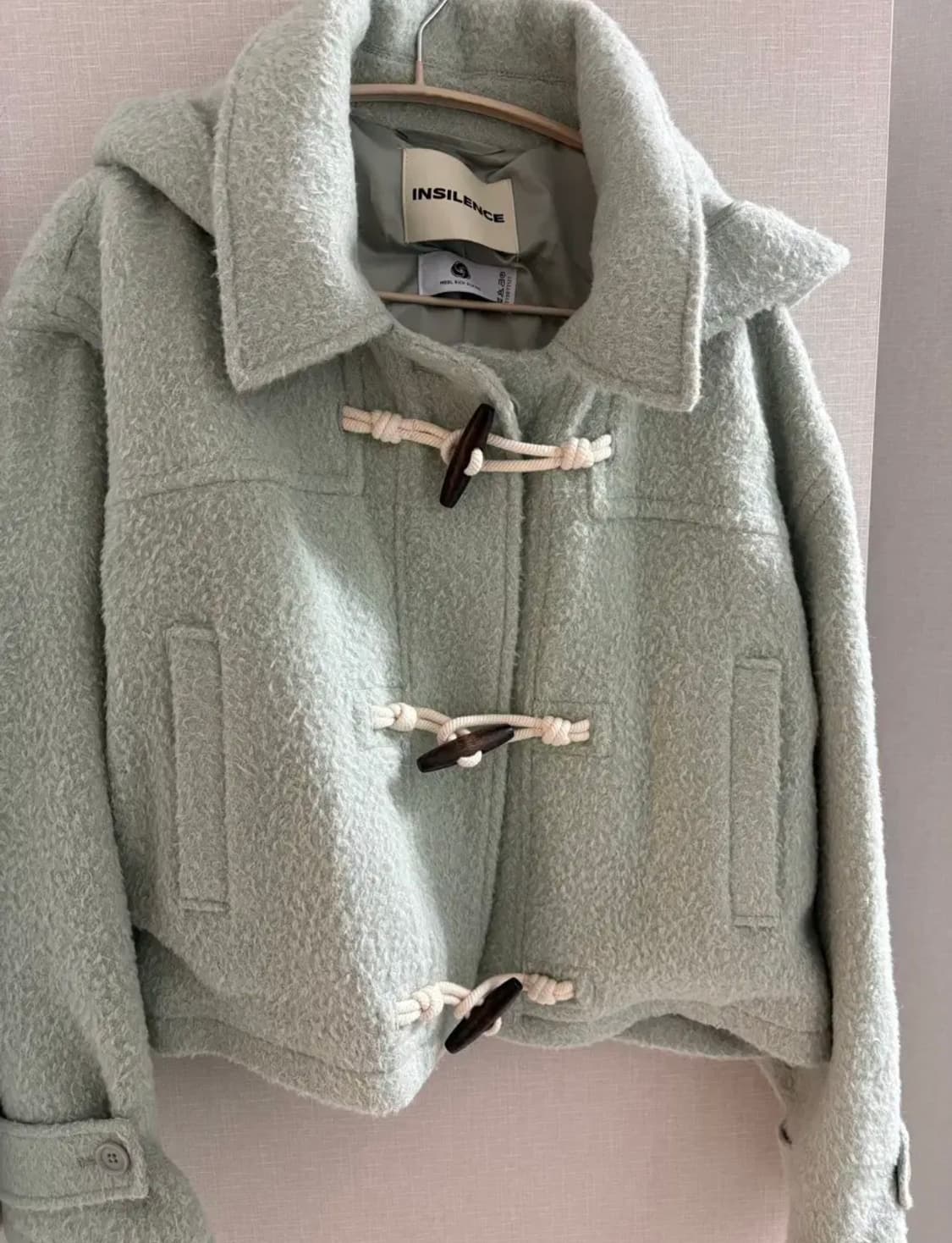 인사일런스 알파카 크롭 더플코트 민트m 상품이미지3