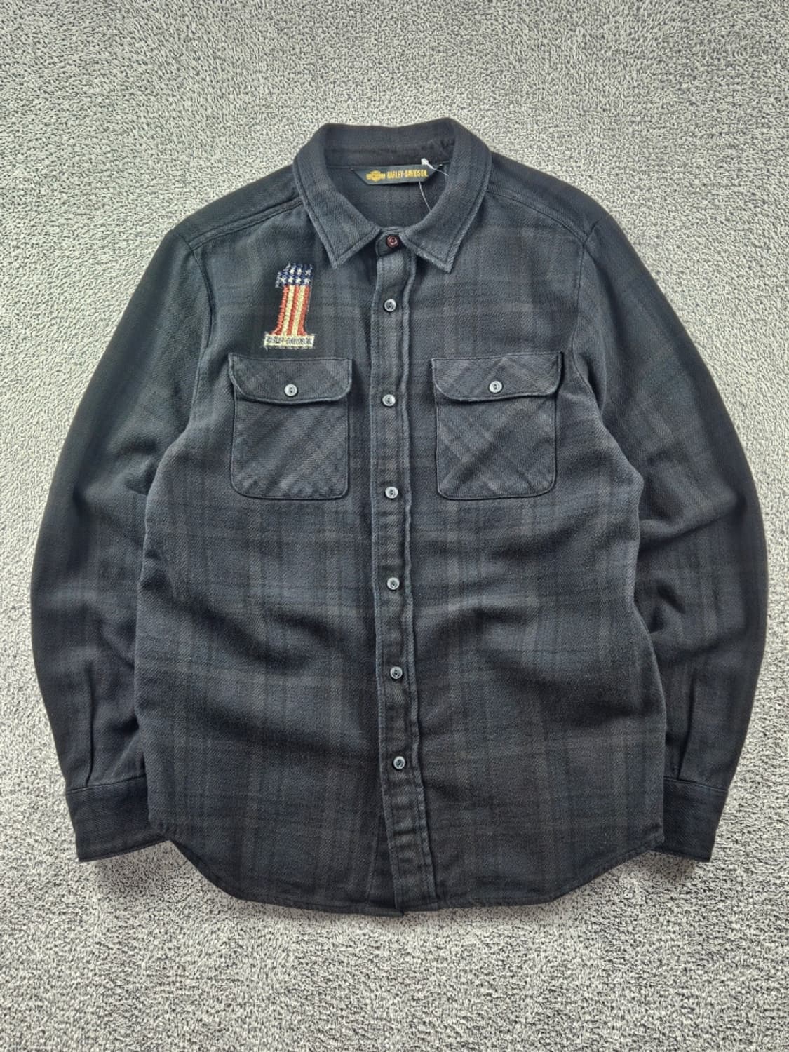 할리데이비슨 이글 체크 포켓 바이커 셔츠 ( M ) / 9367 상품이미지1