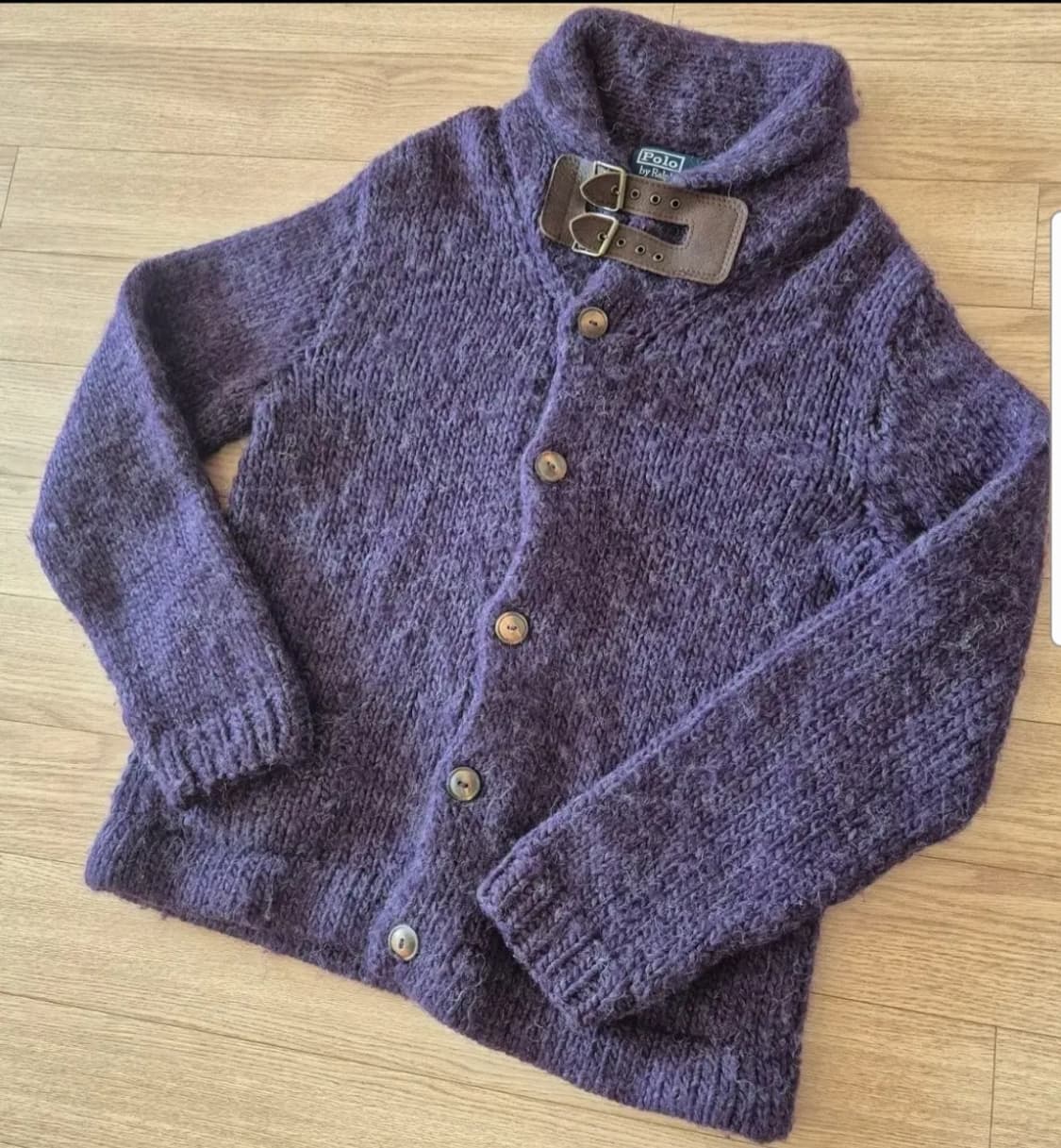 폴로 랄프로렌 울 알파카 혼방 핸드니트 숄카라 가디건 L 상품이미지1