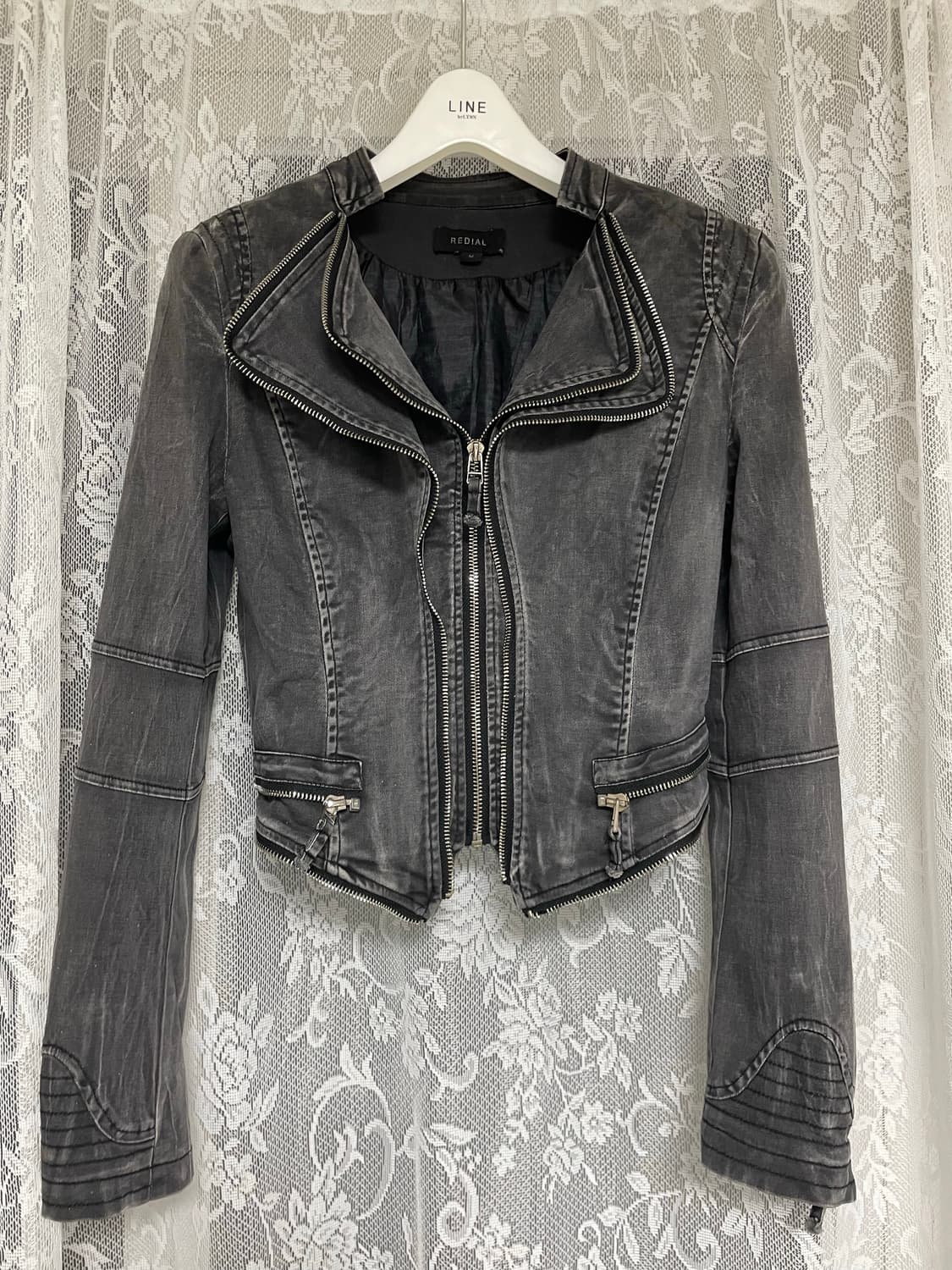 빈티지 흑청 바이커 자켓 상품이미지1